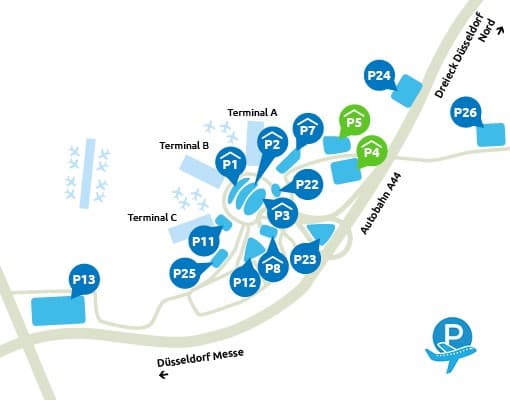 Parkeren op P4 en P5 Dusseldorf
