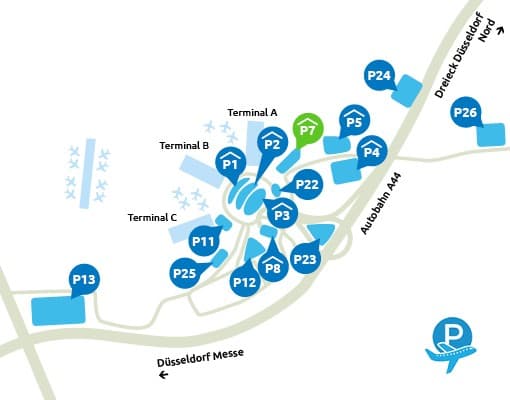 Parkeren op P7 Dusseldorf