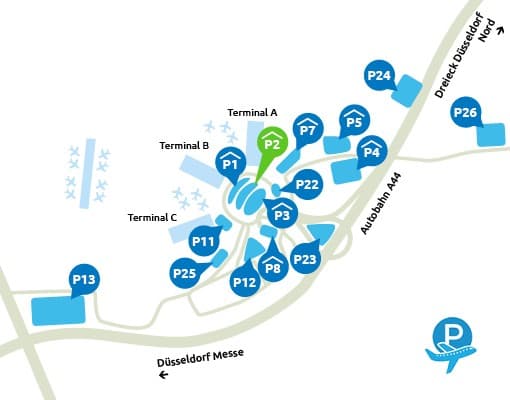 Parkeren P2 Dusseldorf Airport